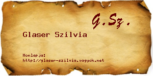 Glaser Szilvia névjegykártya