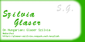 szilvia glaser business card